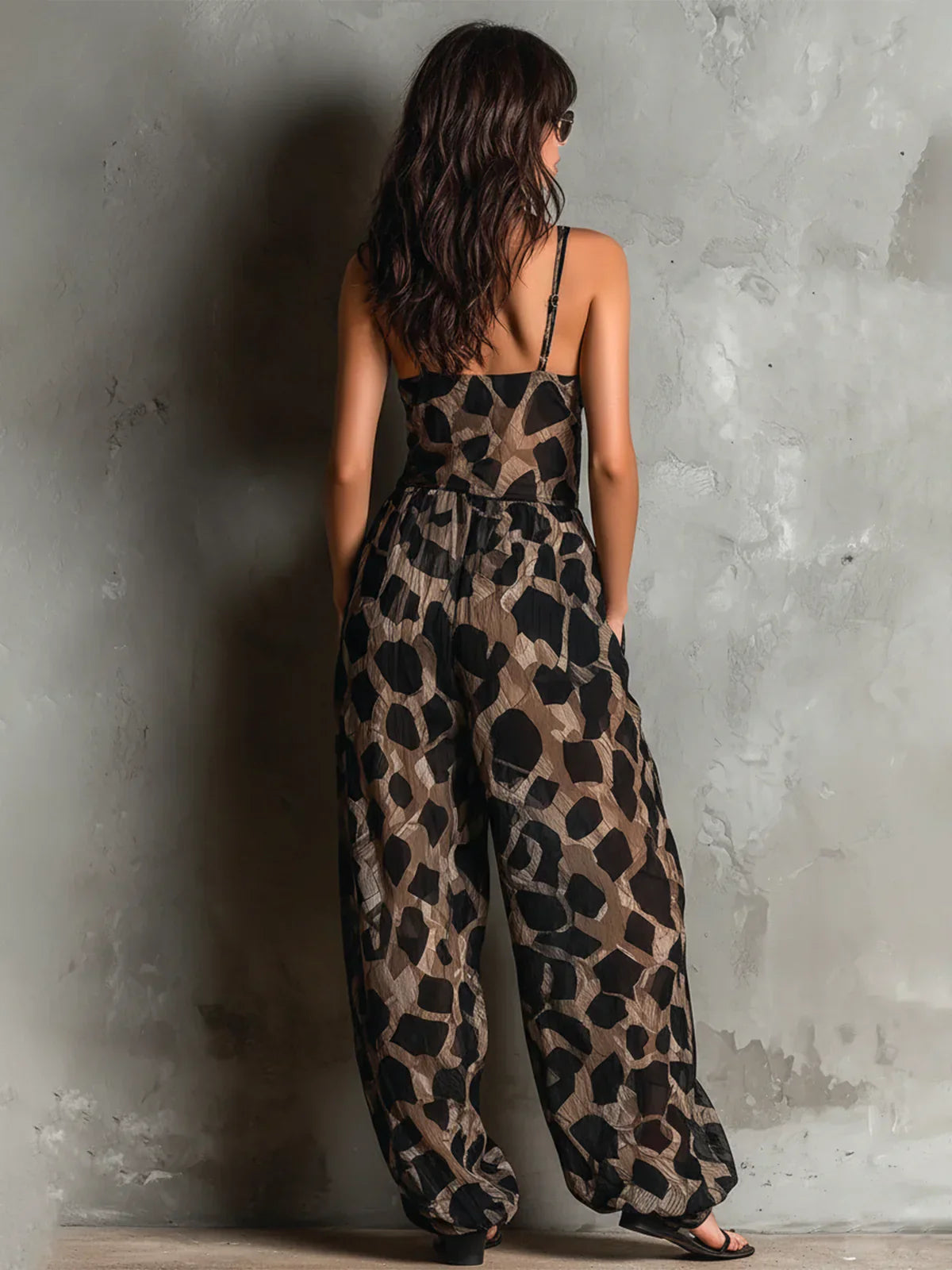 MORETTI™ - ANIMAL PRINT WRAP JUMPSUIT