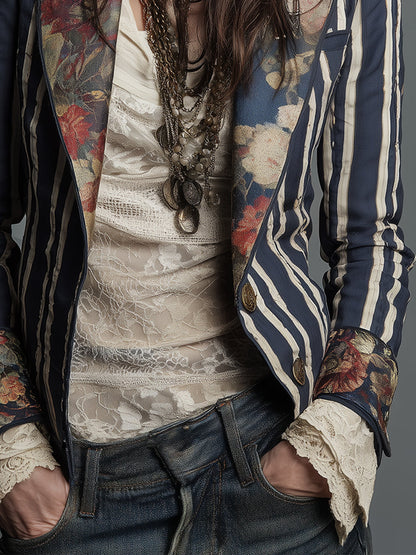 WILLA™ - FLORAL STRIPE BLAZER