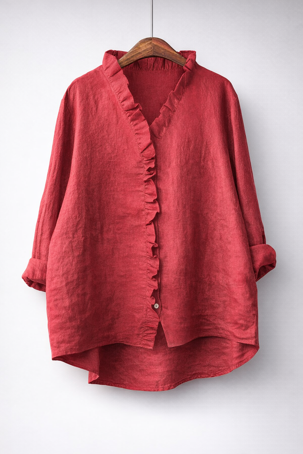 SANELLE™ - RUFFLED HI-LOW SHIRT