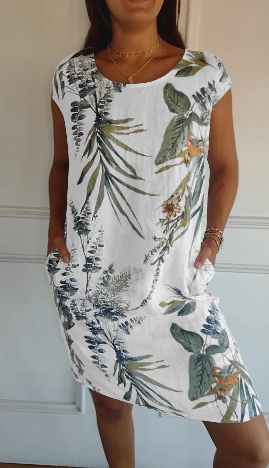 Antaradus LinenBloom Linen-Blend Dress