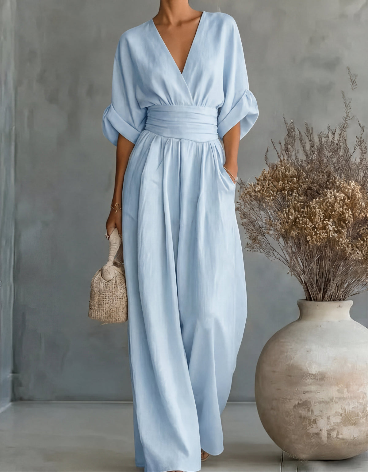 DANIELA™ - WIDE-LEG V-NECK JUMPSUIT