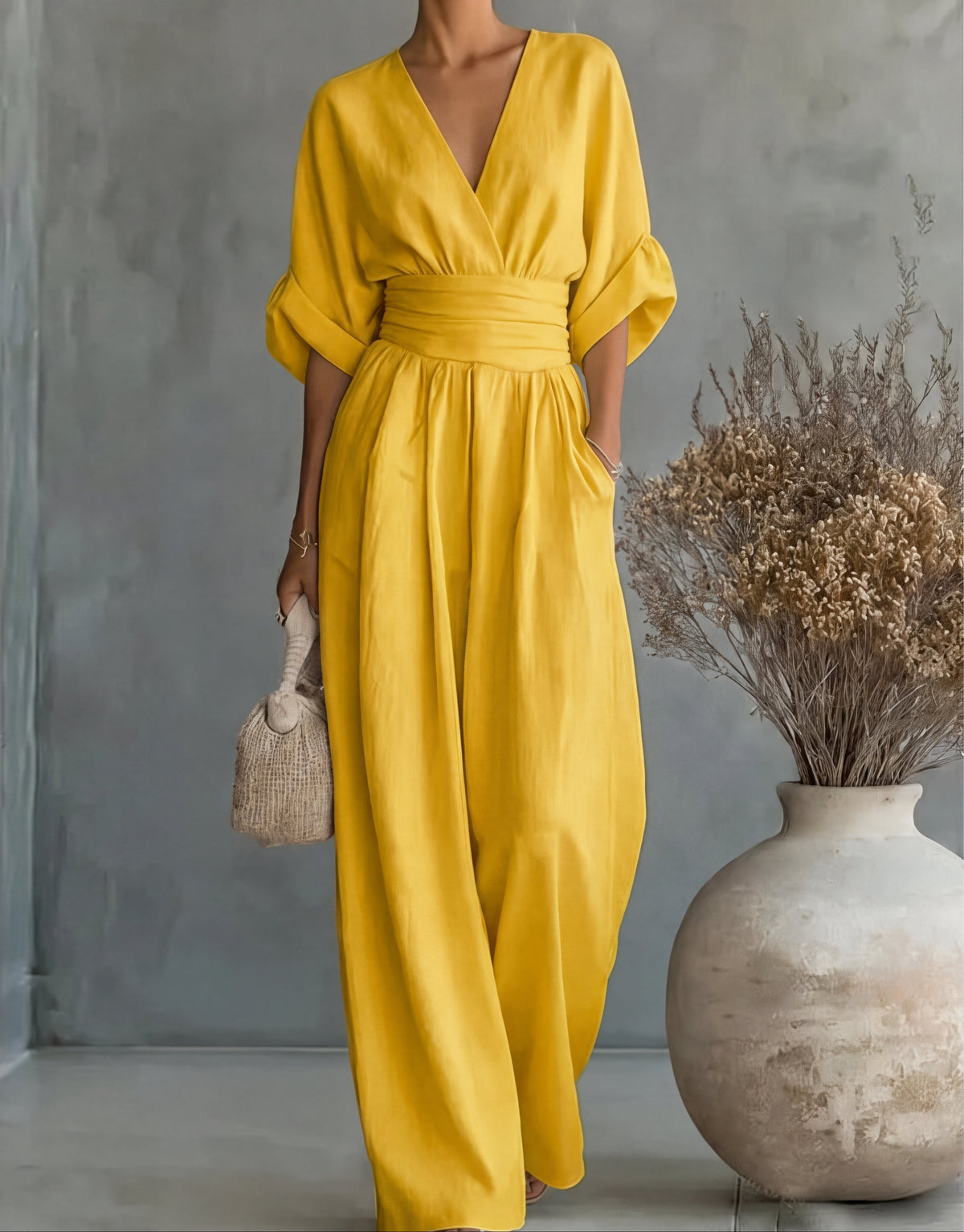 DANIELA™ - WIDE-LEG V-NECK JUMPSUIT