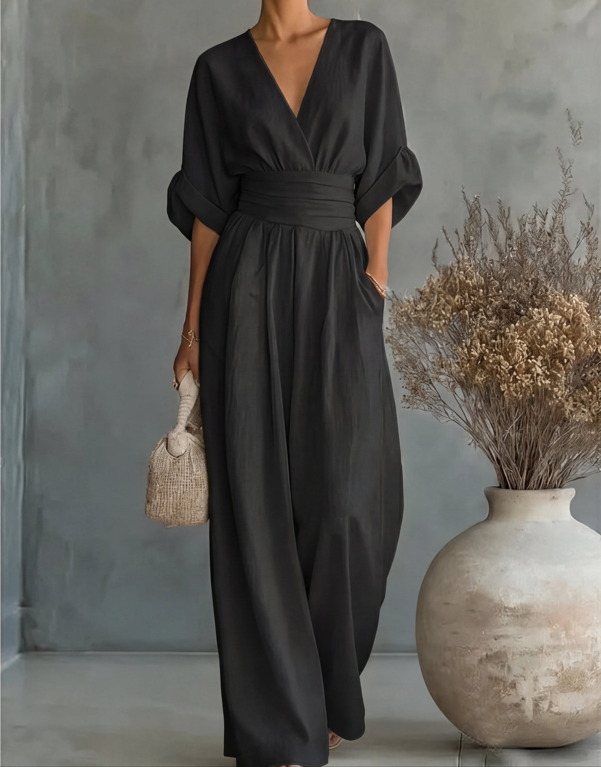 DANIELA™ - WIDE-LEG V-NECK JUMPSUIT