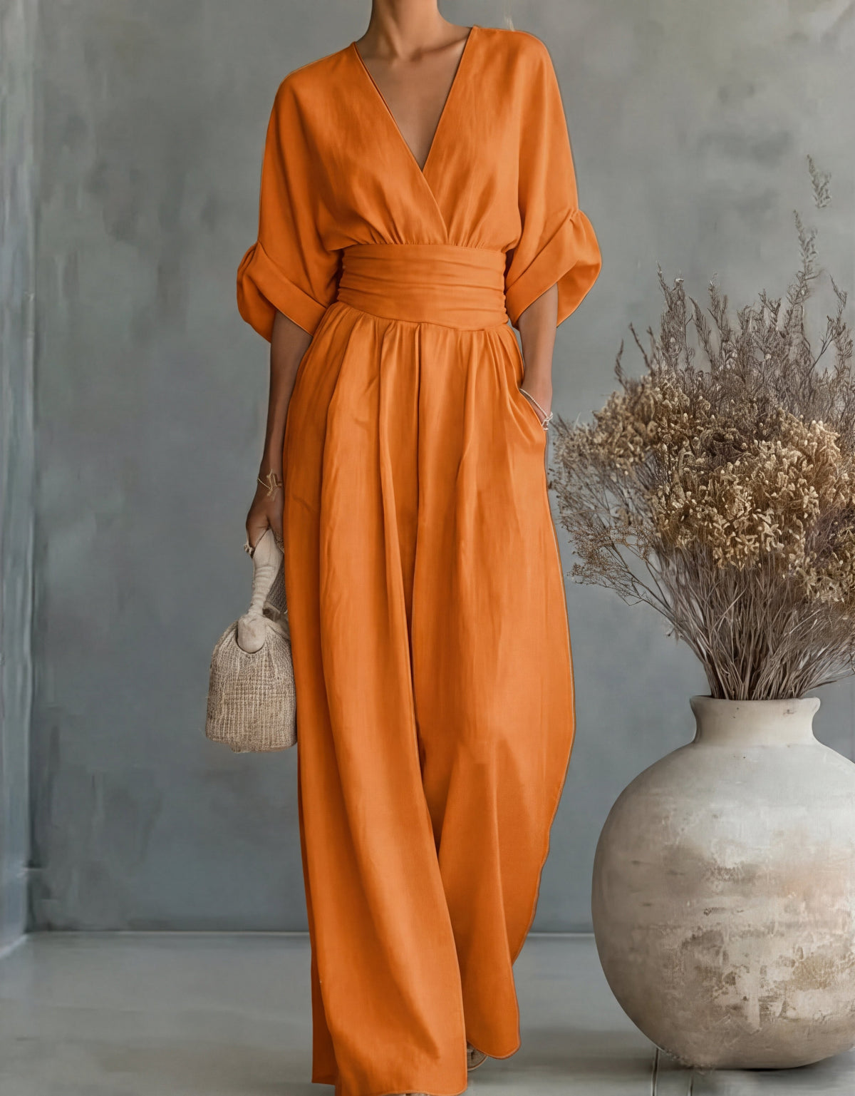 DANIELA™ - WIDE-LEG V-NECK JUMPSUIT