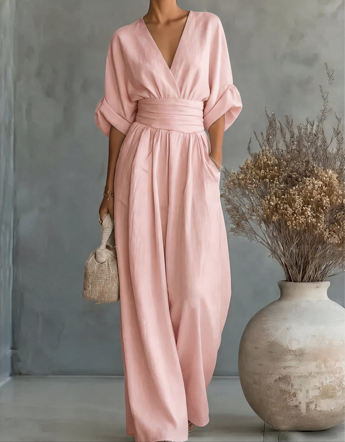 DANIELA™ - WIDE-LEG V-NECK JUMPSUIT