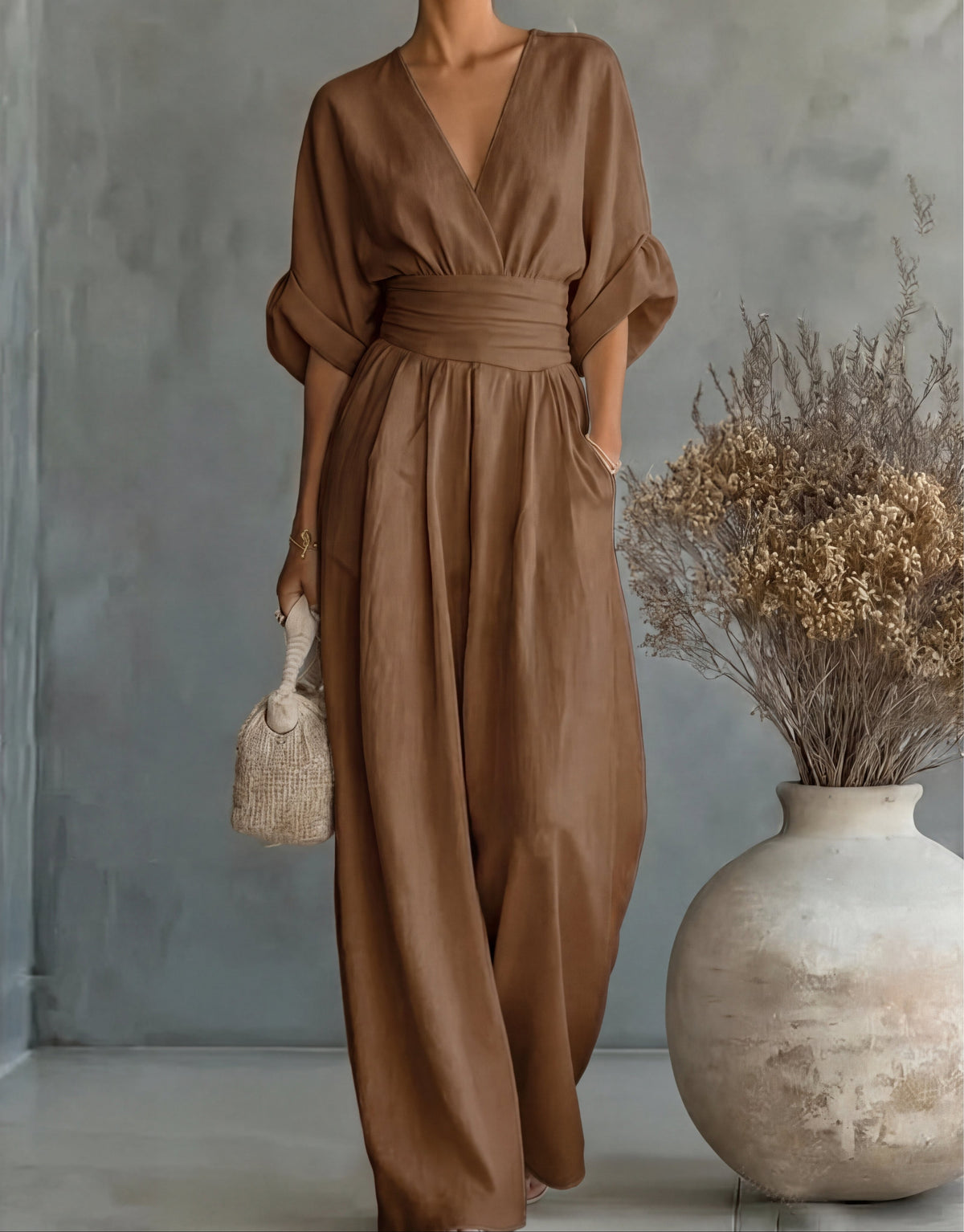 DANIELA™ - WIDE-LEG V-NECK JUMPSUIT