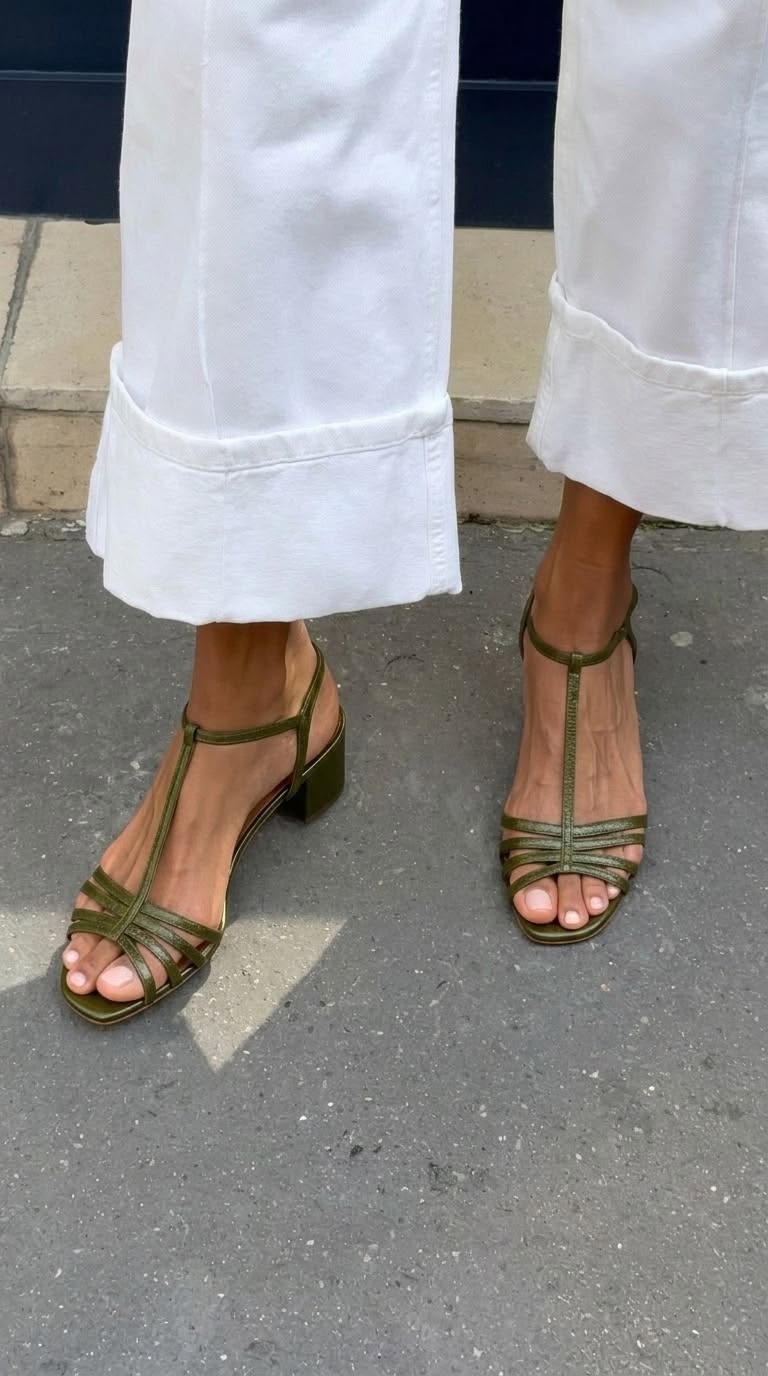 ALLEGRA™ - GOLDEN LOW-HEEL SANDALS