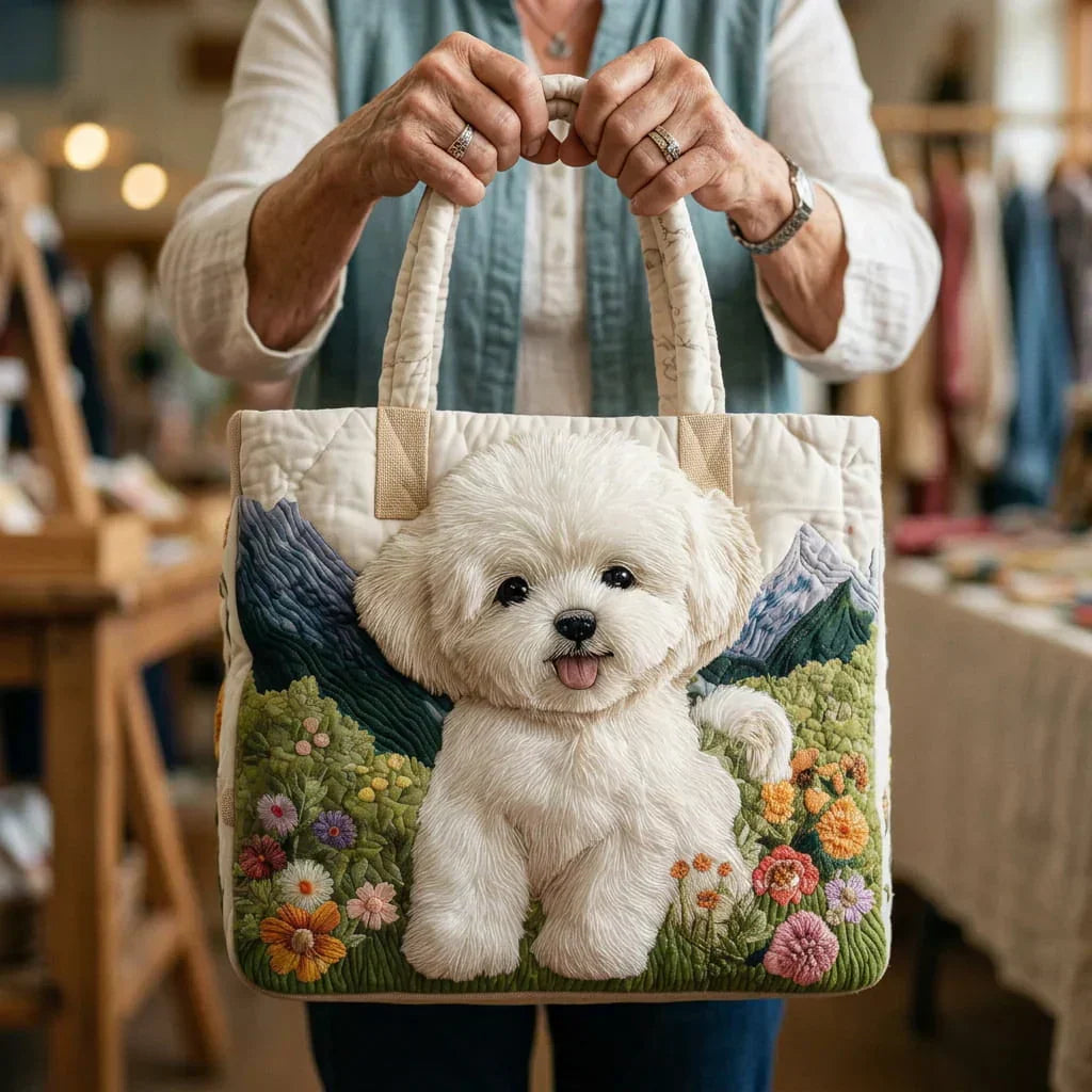 WHIMSY™ - QUILTED PRINT TOTE BAG, Enchanted Dog