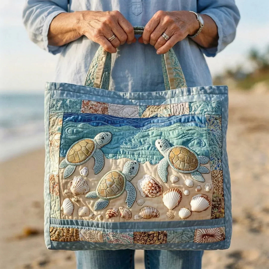 WHIMSY™ - QUILTED PRINT TOTE BAG, Sea Turtles