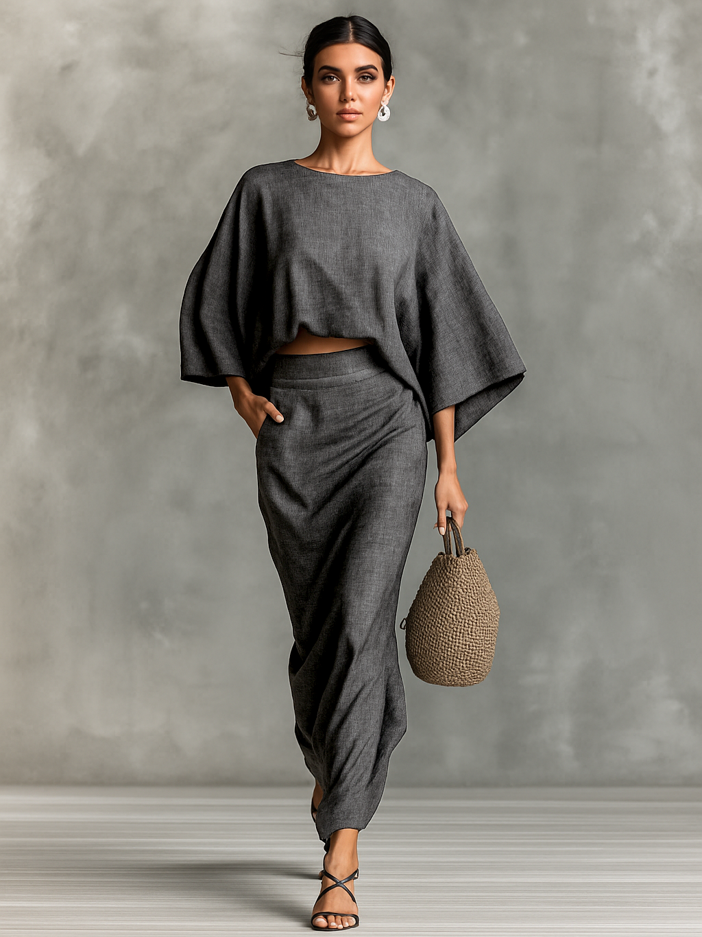 LUCIA™ - BATWING TOP & LONG SKIRT CO-ORD SET