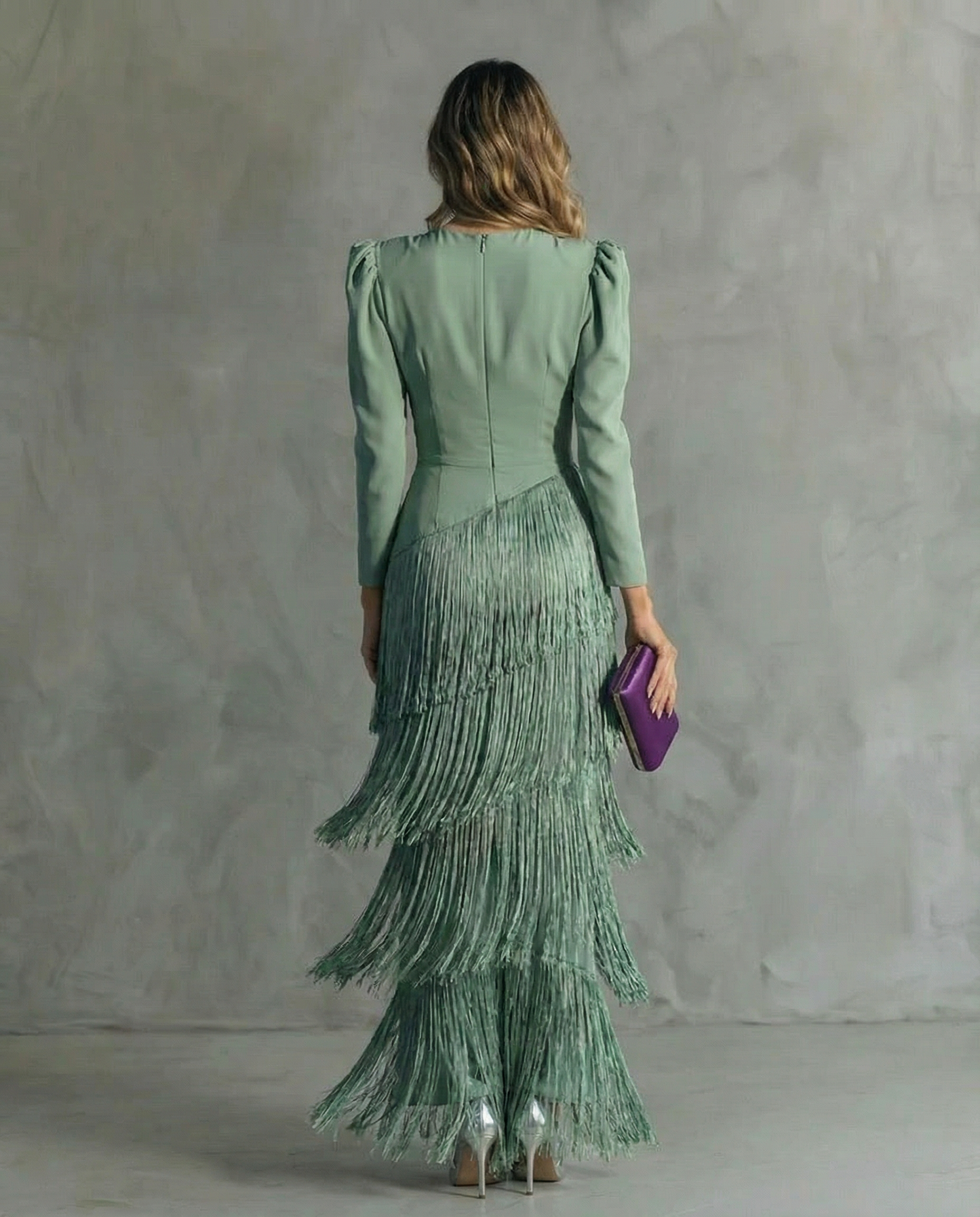 CHIARA™ - FRINGE-SLEEVE MIDI DRESS
