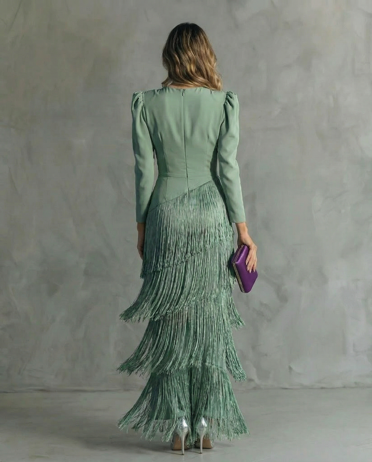 CHIARA™ - FRINGE-SLEEVE MIDI DRESS