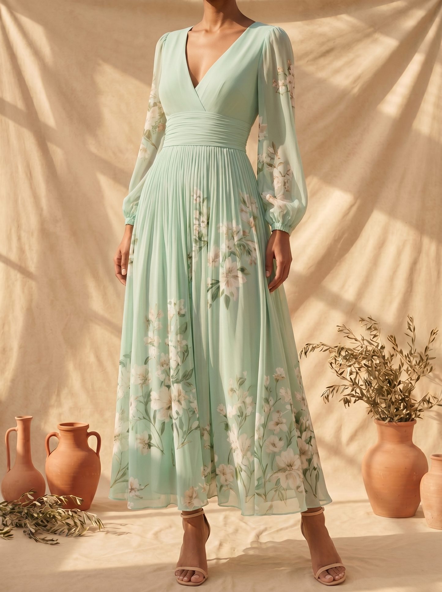 CISELLA™ - FLORAL RUFFLE MIDI DRESS