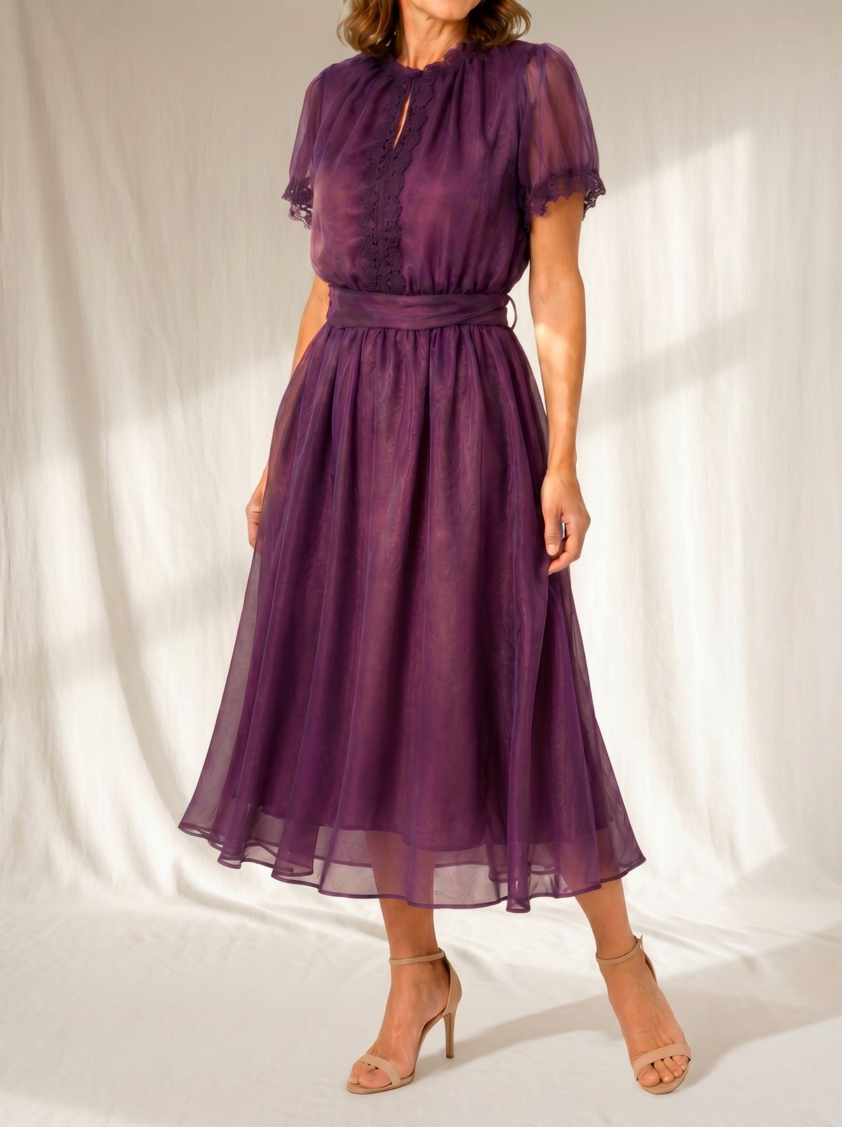 FLAVIA™ - LACE-TRIM TEARDROP MAXI DRESS