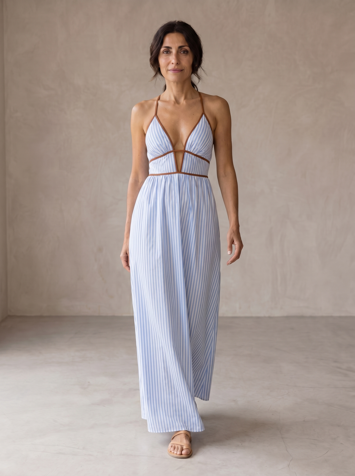 LAURINA™ - STRIPED CUT-OUT MAXI DRESS
