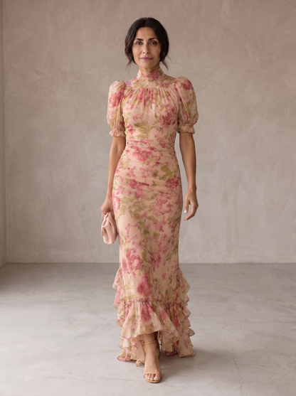 ROSARIO™ - PUFF-SLEEVE FLORAL MAXI DRESS