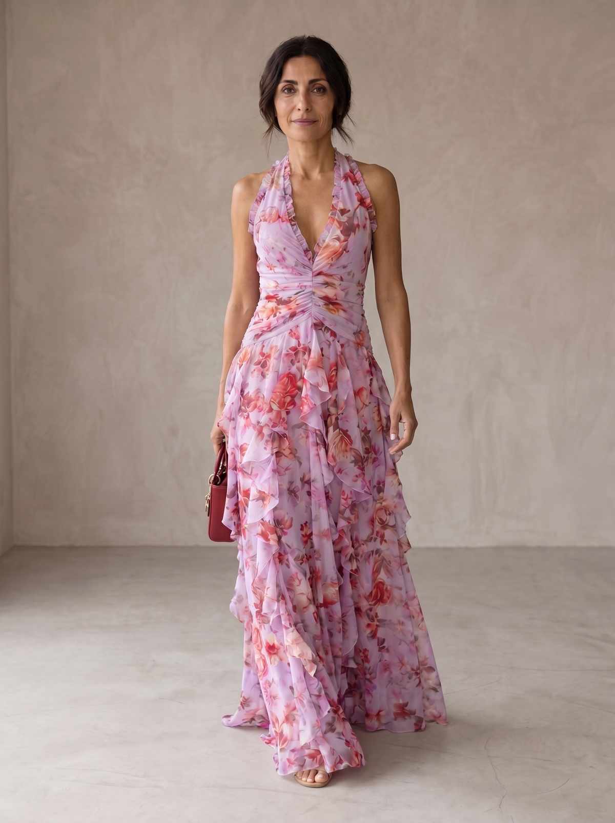 BELLADINA™ - TIERED FLORAL MAXI DRESS