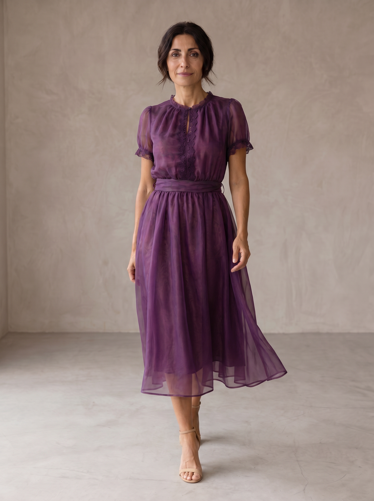 FLAVIA™ - LACE-TRIM TEARDROP MAXI DRESS