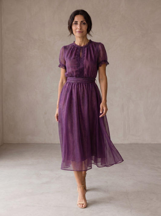FLAVIA™ - LACE-TRIM TEARDROP MAXI DRESS
