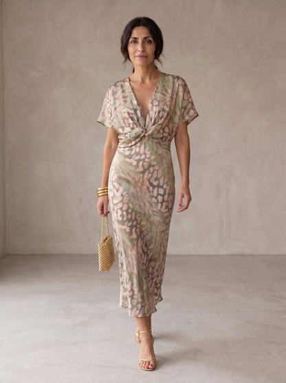 ANTONELLA™ - TWIST-KNOT MIDI DRESS