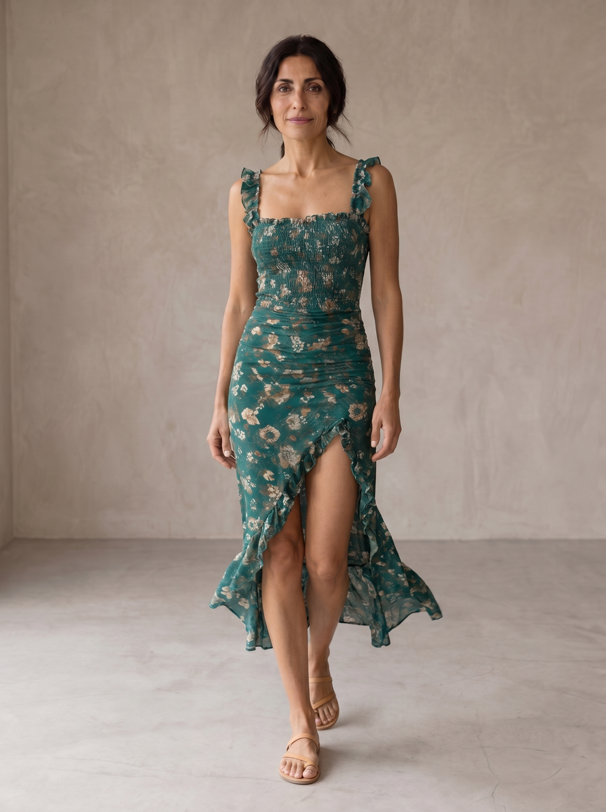 MAYFAIR™ - RETRO RUFFLE-SLEEVE MIDI DRESS