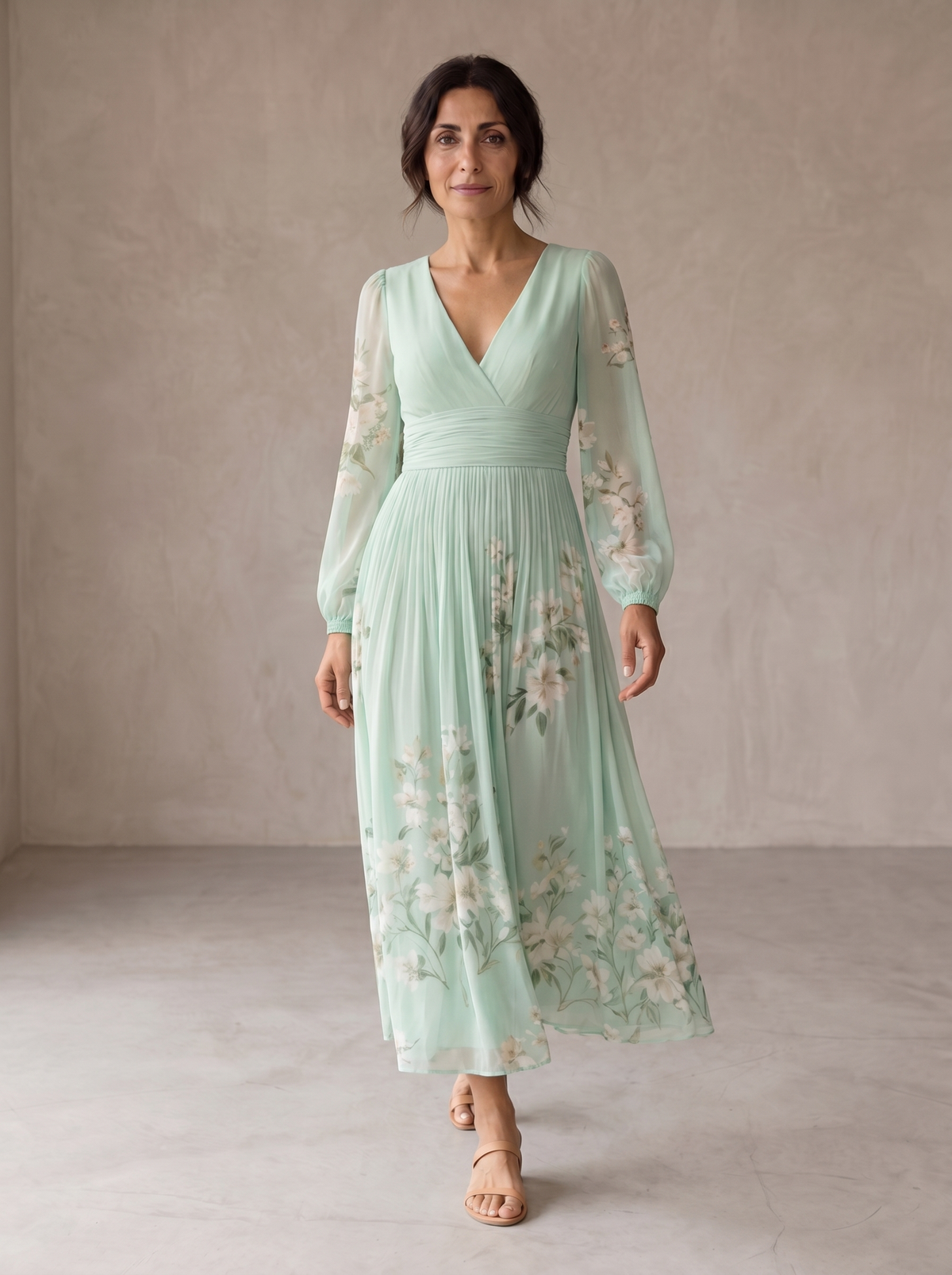 CISELLA™ - FLORAL RUFFLE MIDI DRESS