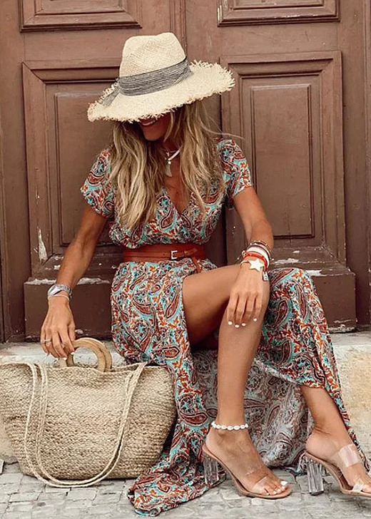 SOLVEIG™ - BELTED BOHO DRESS