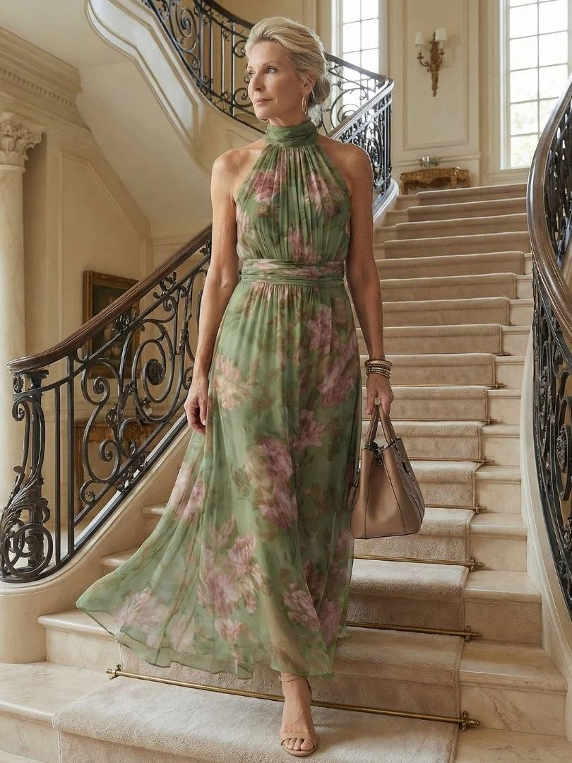 INÉS™ - FLORAL PLEATED CHIFFON JUMPSUIT