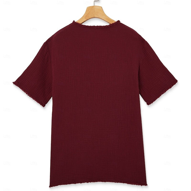 ALESSIO™ - RAW-EDGE V-NECK TEE