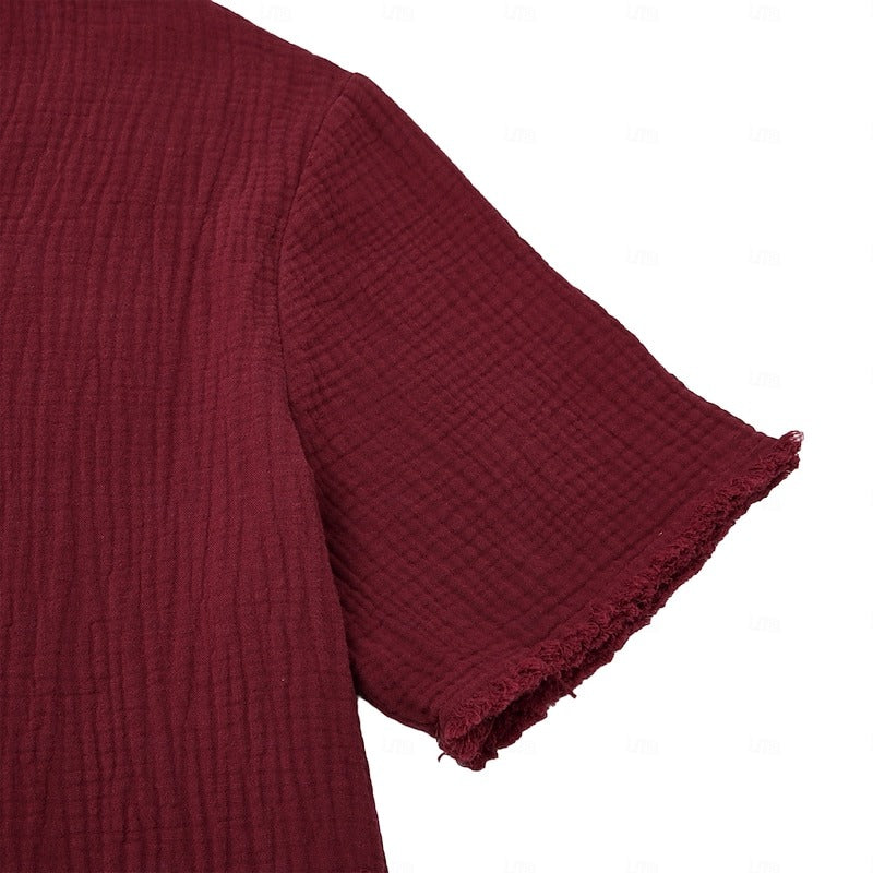 ALESSIO™ - RAW-EDGE V-NECK TEE