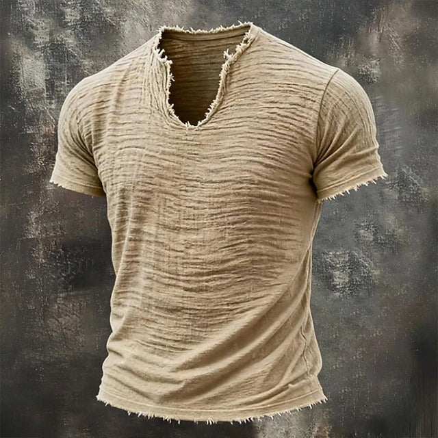 ALESSIO™ - RAW-EDGE V-NECK TEE