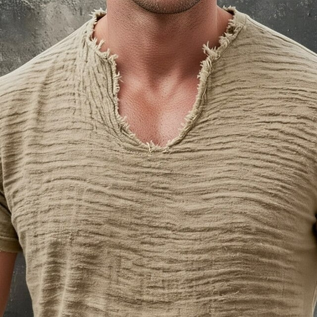 ALESSIO™ - RAW-EDGE V-NECK TEE