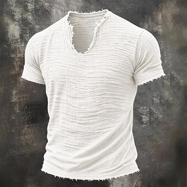 ALESSIO™ - RAW-EDGE V-NECK TEE
