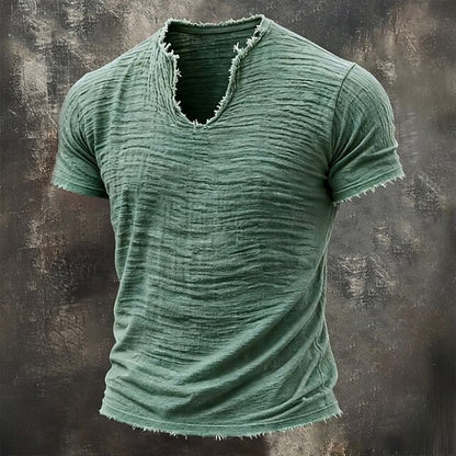 ALESSIO™ - RAW-EDGE V-NECK TEE
