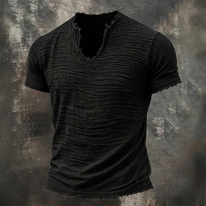 ALESSIO™ - RAW-EDGE V-NECK TEE