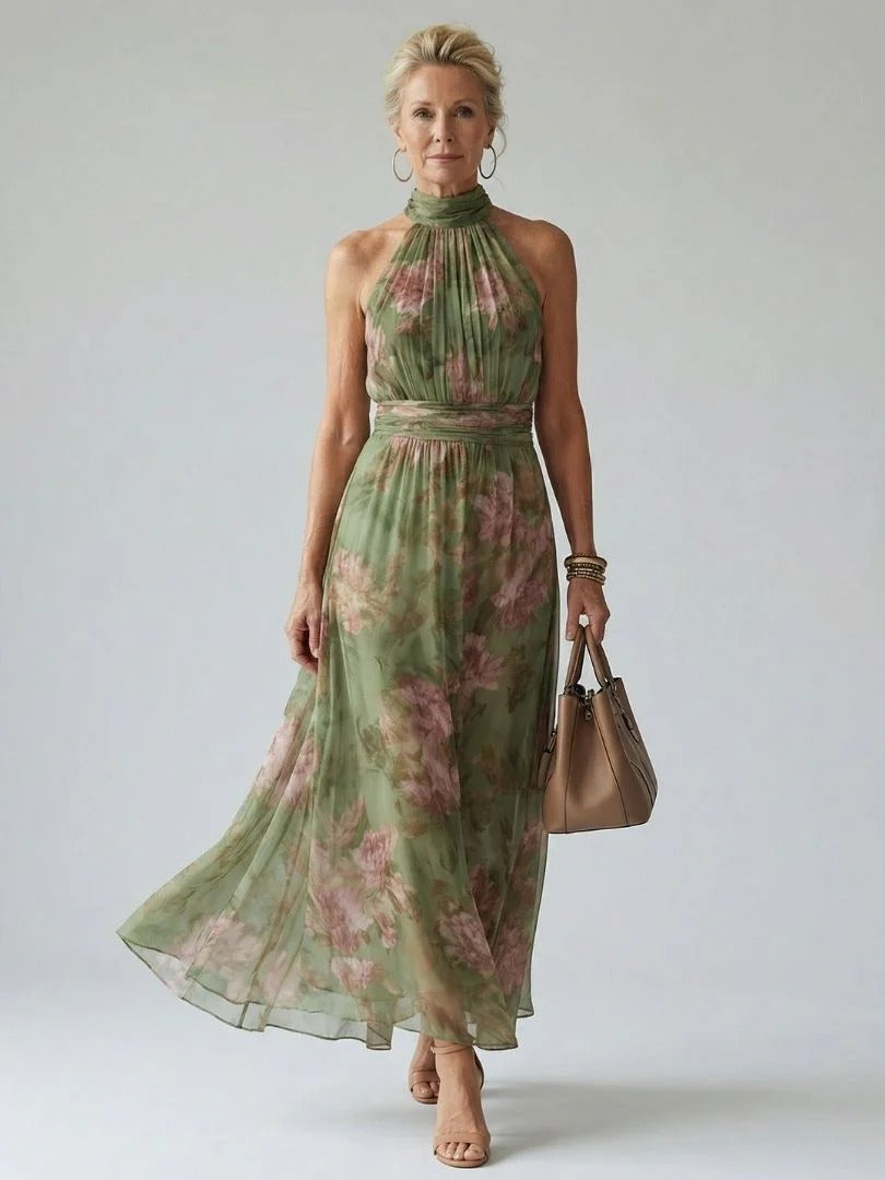 INÉS™ - FLORAL PLEATED CHIFFON JUMPSUIT