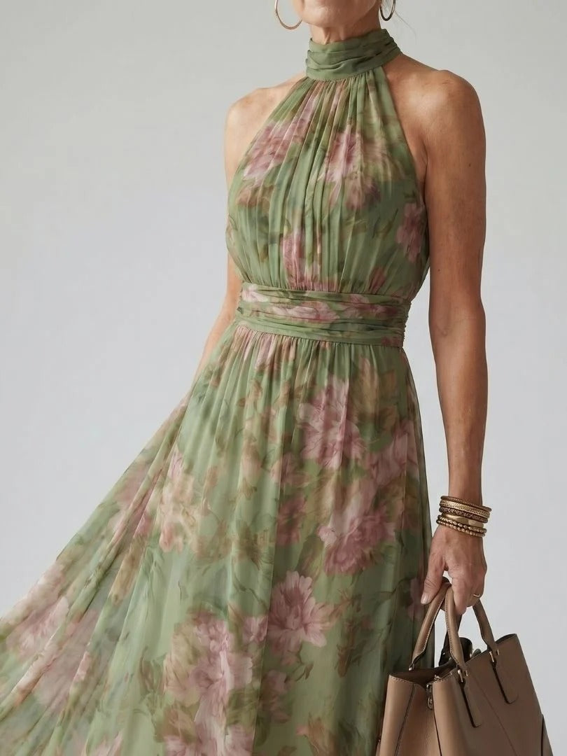 INÉS™ - FLORAL PLEATED CHIFFON JUMPSUIT