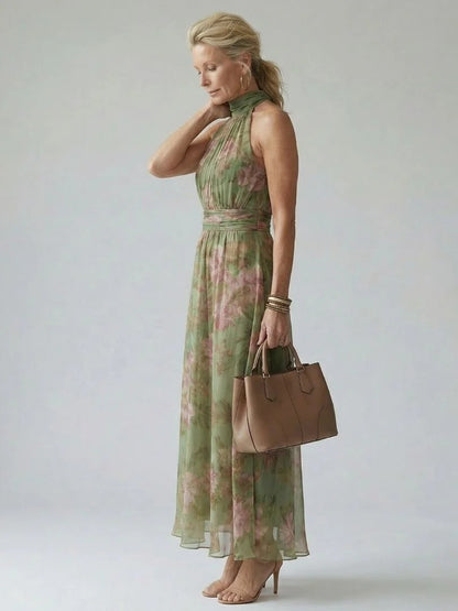 Antaradus - Inés Floral Pleated Chiffon Jumpsuit