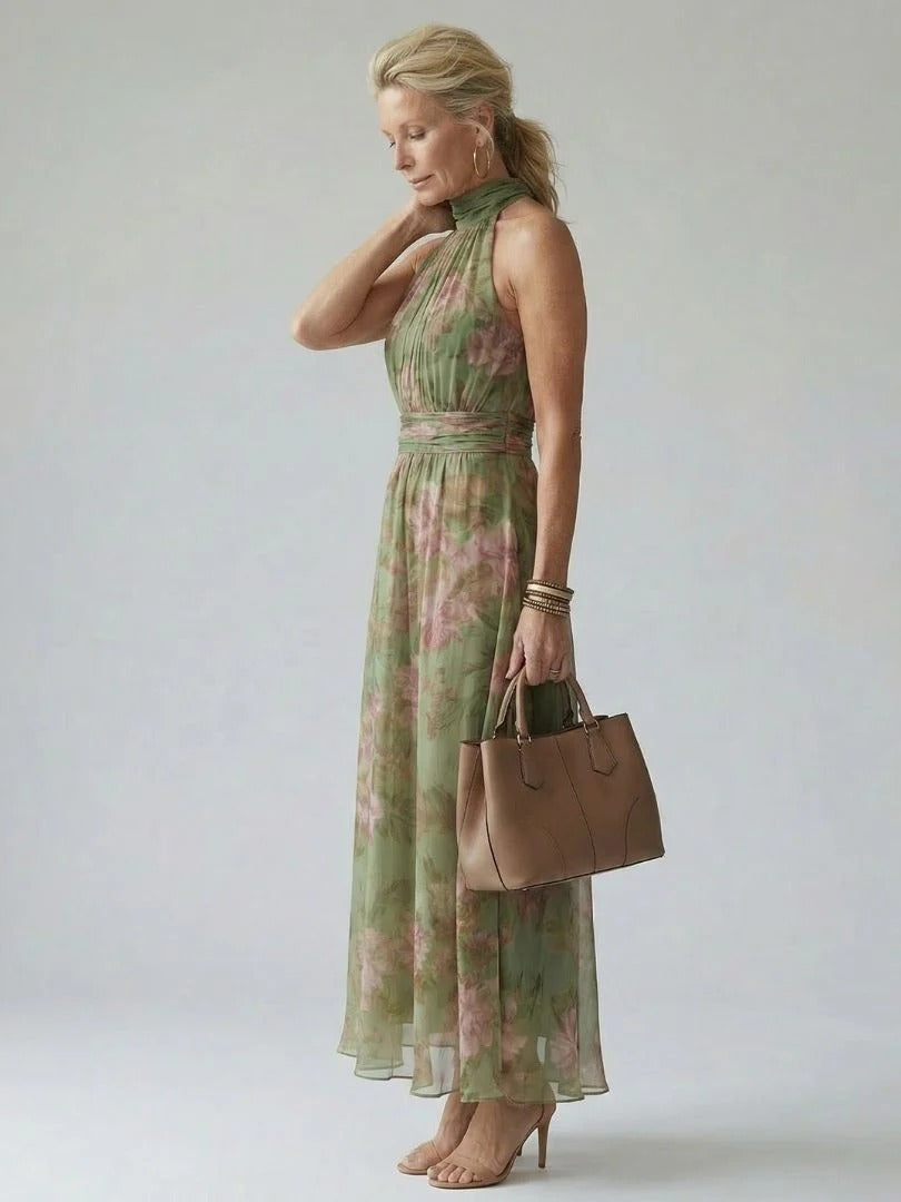 INÉS™ - FLORAL PLEATED CHIFFON JUMPSUIT