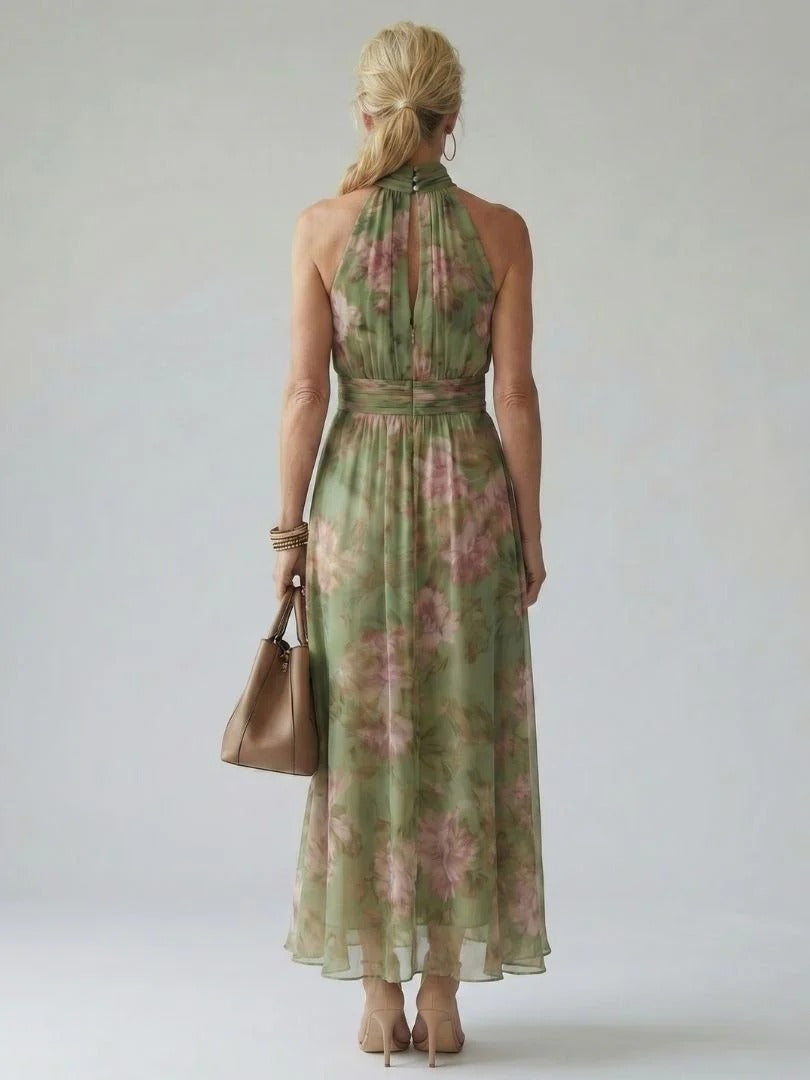 INÉS™ - FLORAL PLEATED CHIFFON JUMPSUIT