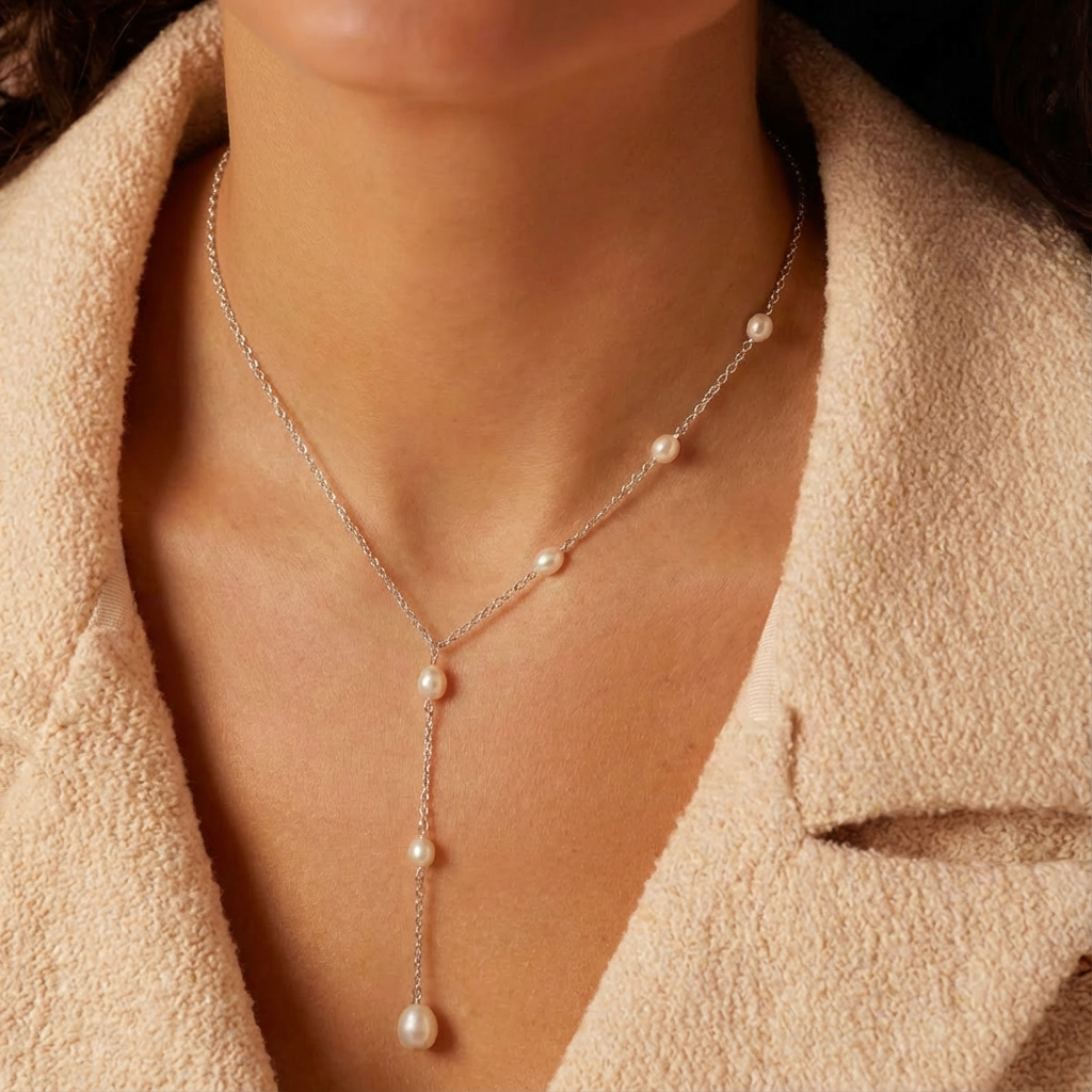 PEARLESSE™ - VINTAGE PEARL NECKLACE & EARRINGS SET