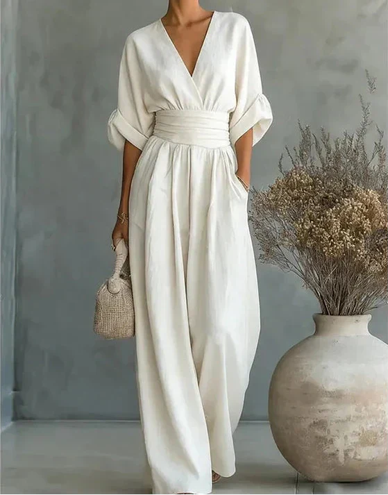 DANIELA™ - WIDE-LEG V-NECK JUMPSUIT