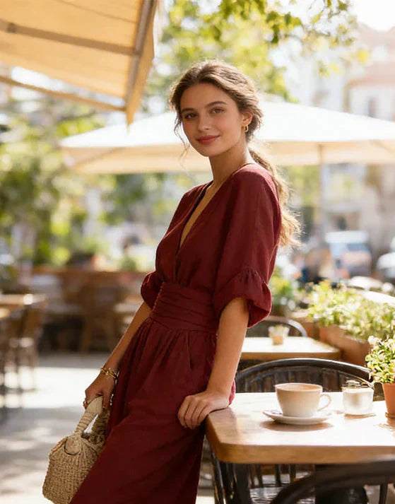 DANIELA™ - WIDE-LEG V-NECK JUMPSUIT