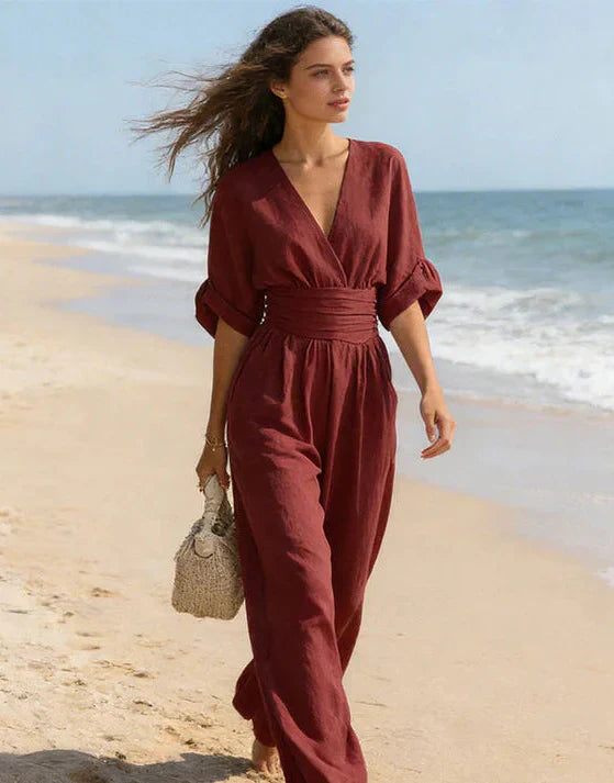 DANIELA™ - WIDE-LEG V-NECK JUMPSUIT