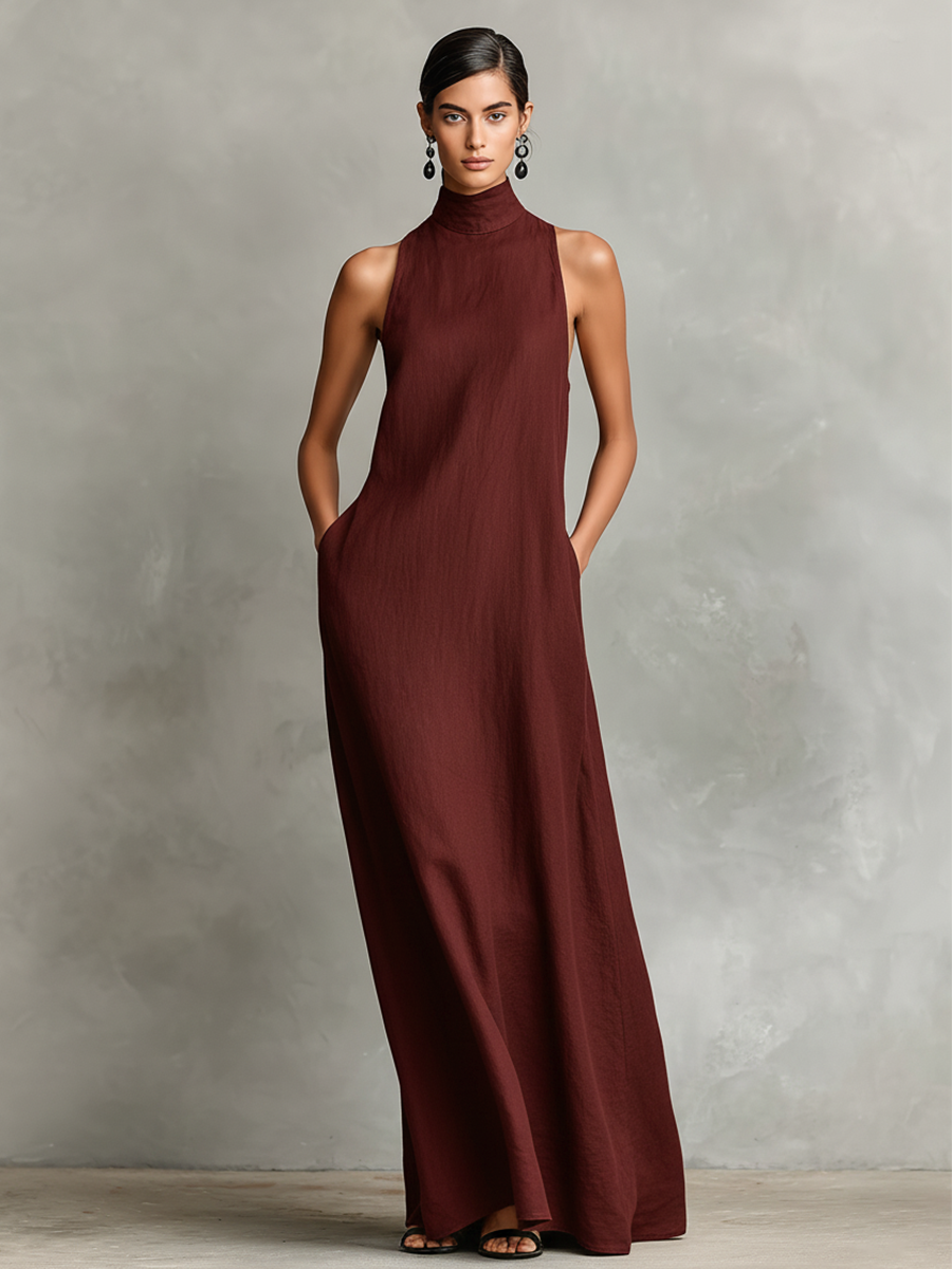 CHIARA™ - HIGH-NECK MAXI DRESS