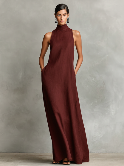 CHIARA™ - HIGH-NECK MAXI DRESS